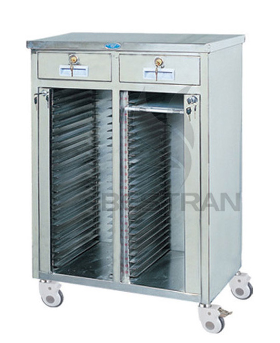 stainless steel patient record trolley