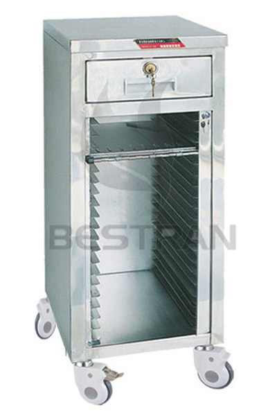 stainless steel patient record trolley