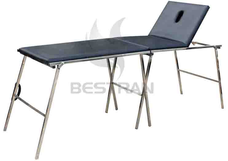 Foldable hospital examination bed