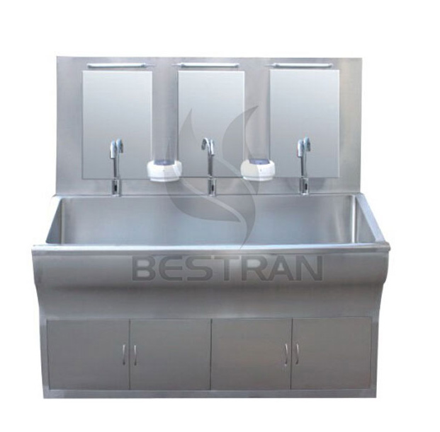 Inductive surgical scrub sink