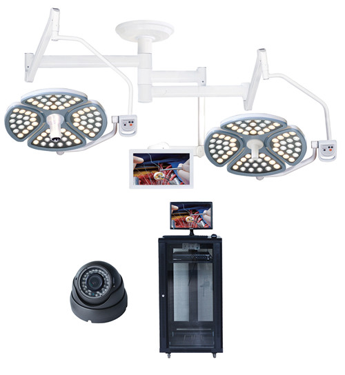 LED operation lamp with camera and monitor