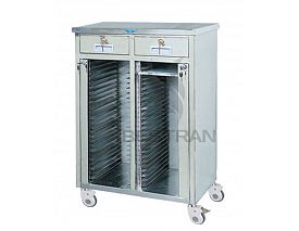 stainless steel patient record trolley