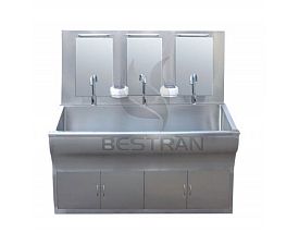 Inductive surgical scrub sink