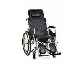 High backrest wheelchair with commode