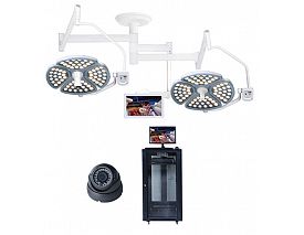 LED operation lamp with camera and monitor