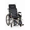 High backrest wheelchair with commode