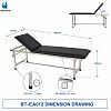 Heavy Duty Stainless Steel Medical Examination Bed with Paper Roll Holder and PU Mattress