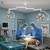 Dual Dome LED Surgical Light 160000 Lux Ceiling Mounted Operating Lamp